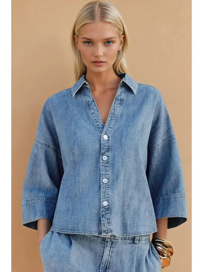 Oversized Denim Button Up