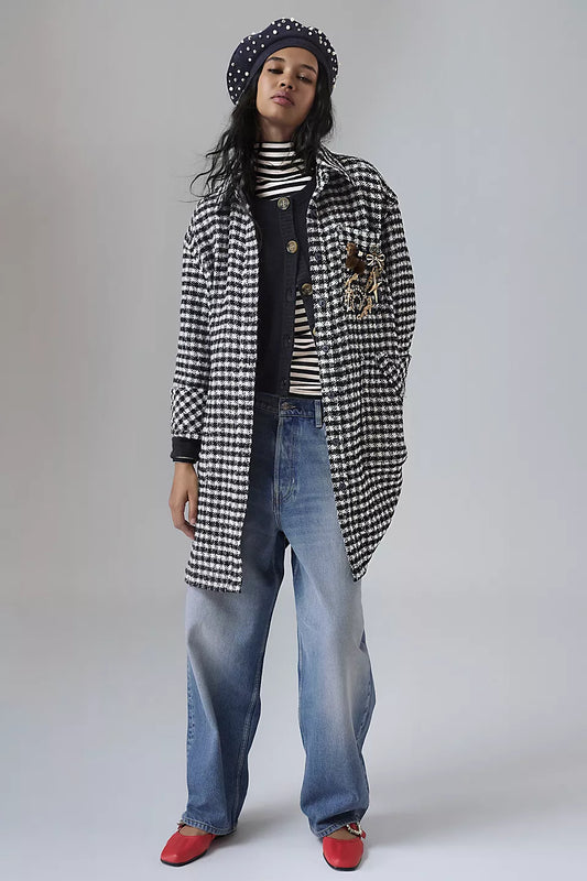 Get Around Houndstooth Shirt Jacket