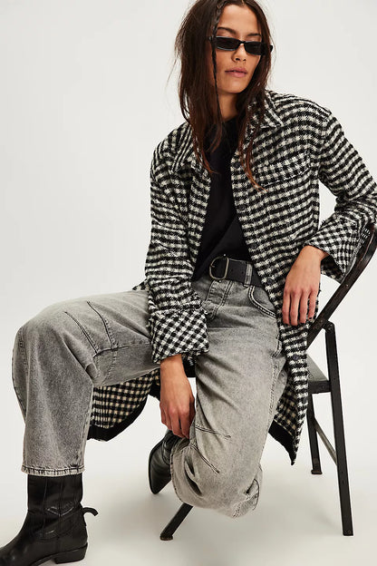 Get Around Houndstooth Shirt Jacket