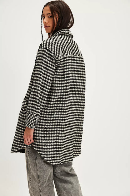 Get Around Houndstooth Shirt Jacket