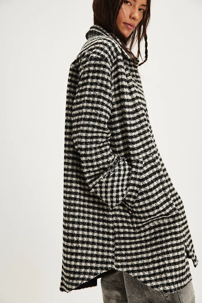 Get Around Houndstooth Shirt Jacket