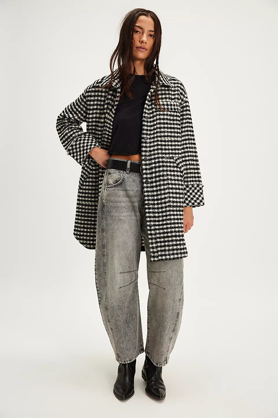 Get Around Houndstooth Shirt Jacket