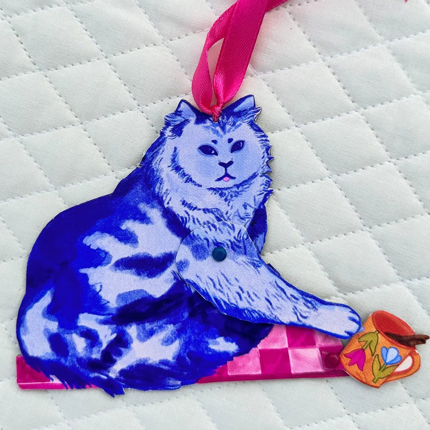 Bad Cat Ornament - Coffee