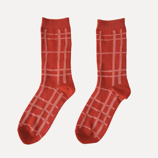 Darby Crew Socks - Brick & Coral
