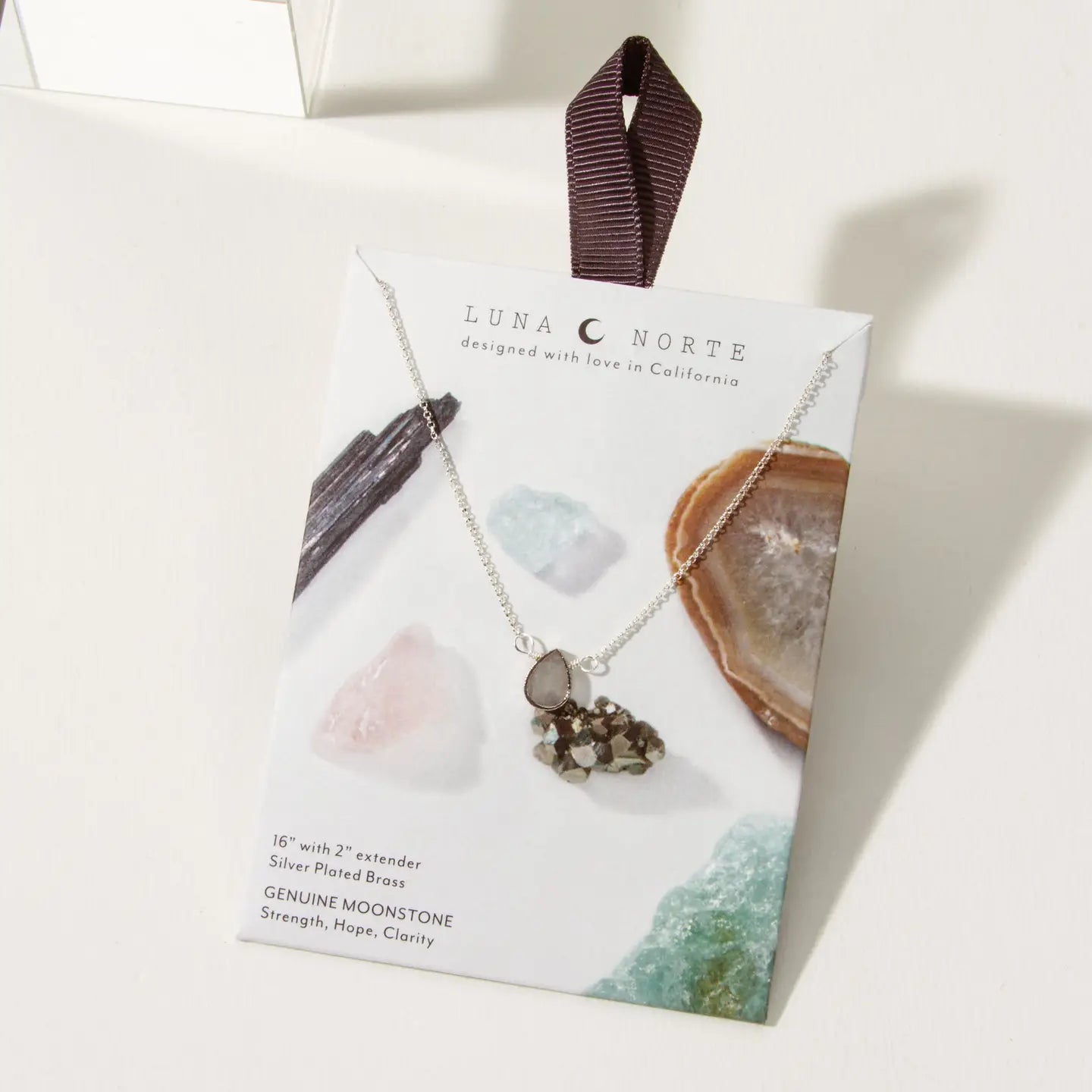 Silver Delicate Gemstone Necklace - Moonstone