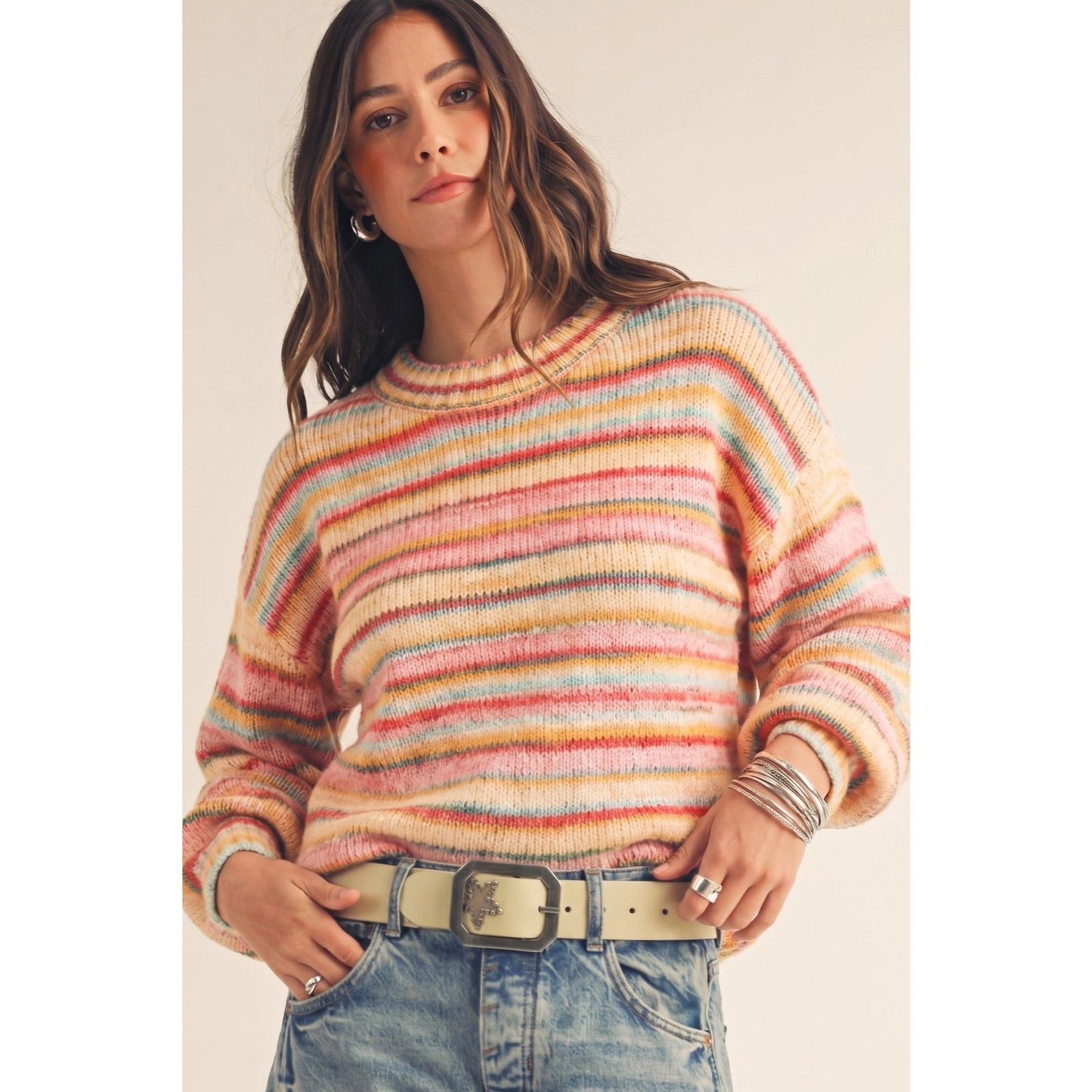 Sunrise Cotton Candy Stripe Sweater