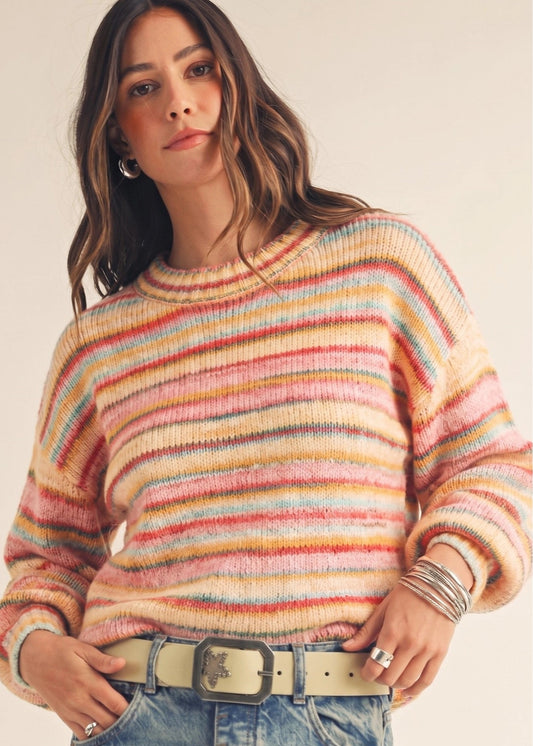Sunrise Cotton Candy Stripe Sweater