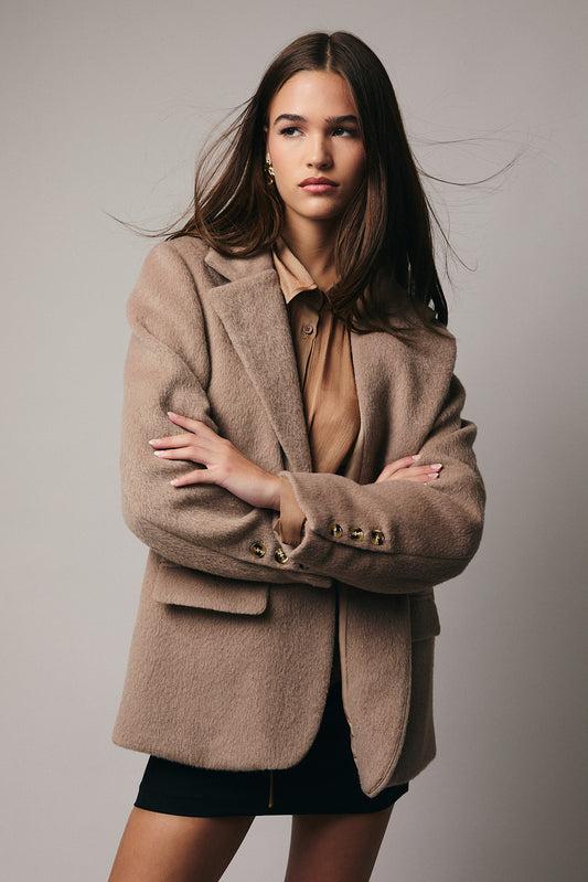 Button Down Wool Blazer