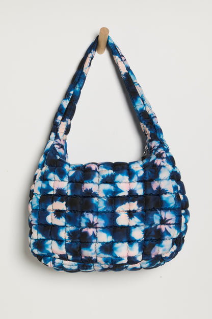 Quilted Carryall Bag in Deep Teal Tie Dye