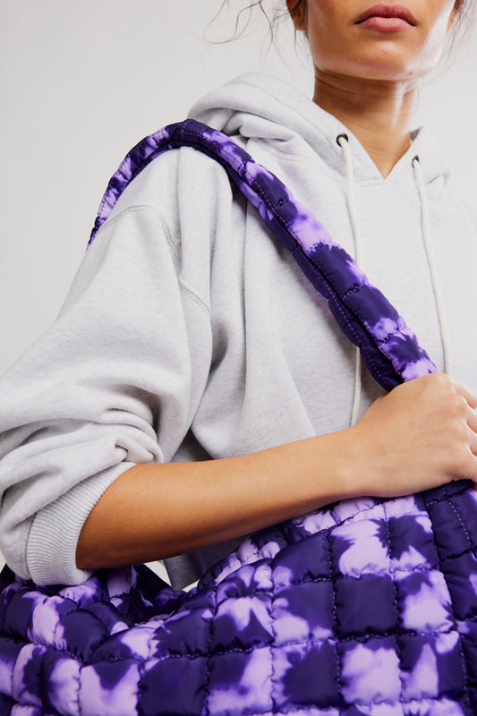 Quilted Carryall Bag in Vivid Violet Tie Dye