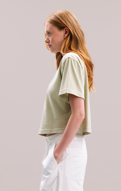 The Relaxed Crop Tee in Aloe