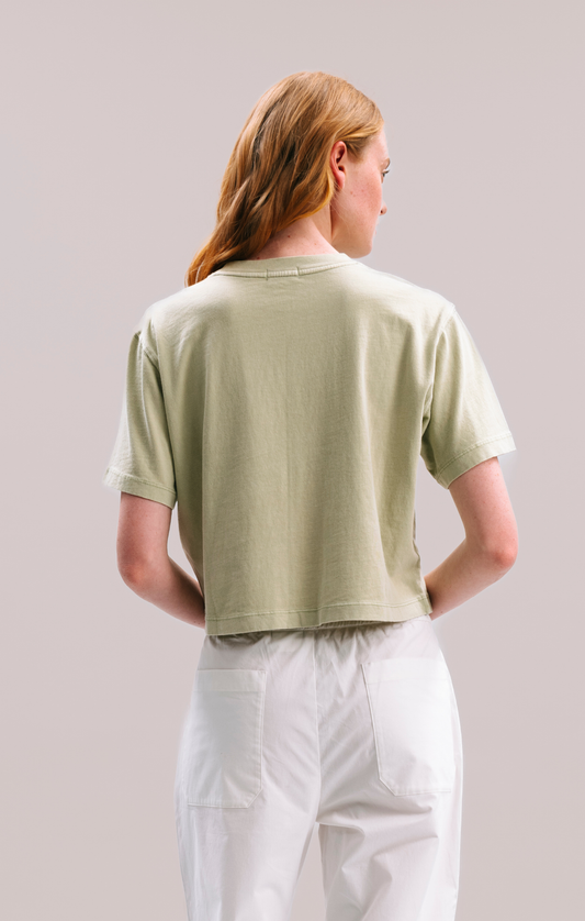 The Relaxed Crop Tee in Aloe
