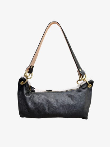 Blair Shoulder Bag, Cow Print Hair-On Hide-Black Leather