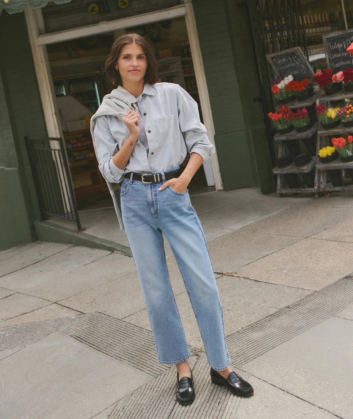 Charlie Denim Straight Pant in Vintage Wash