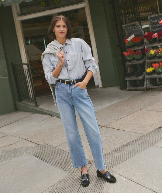 Charlie Denim Straight Pant in Vintage Wash