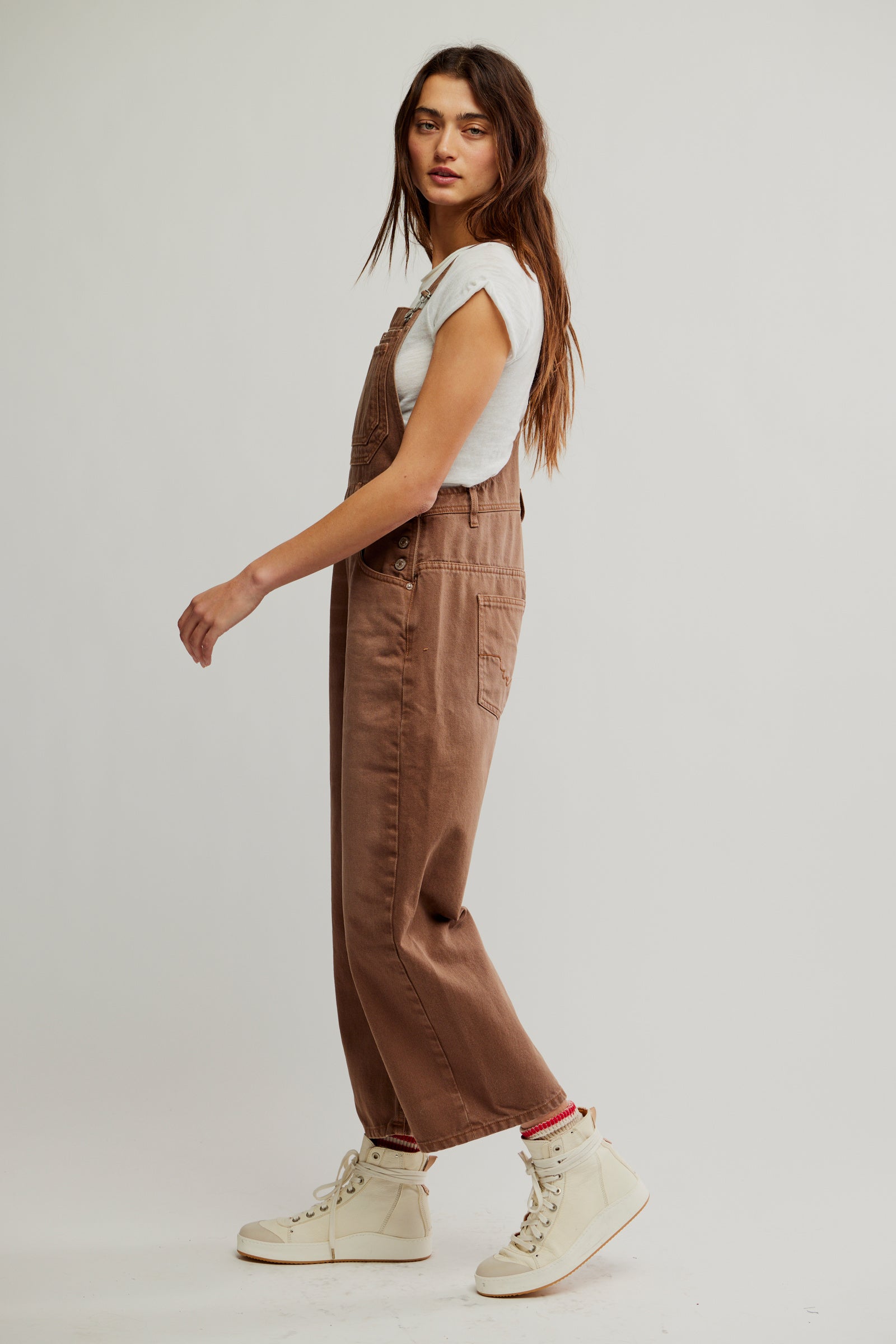 【threetimes】韓国人気★ Frill baggy overalls Elodie Frill Dungarees by Seventy Mochi - Dark Denim