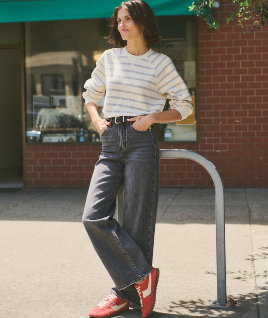 Charlie Denim Straight Pant in Washed Black