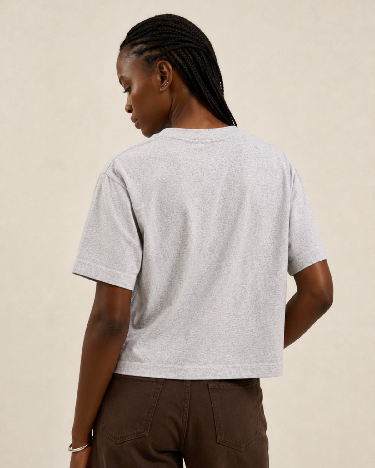 Vintage Jersey Oversized Crop - Antique Heather Grey