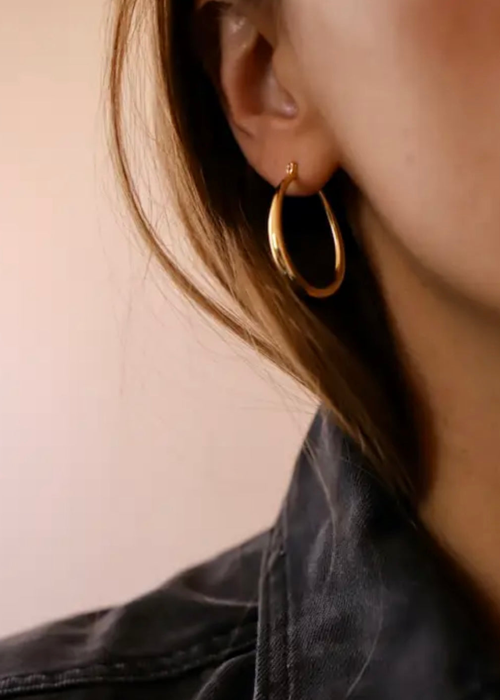 Large Teardrop Hoop - Gold