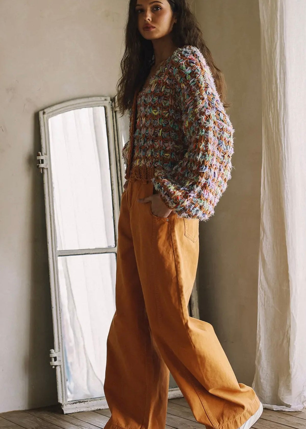 Hand Knit Multicolor Cardigan