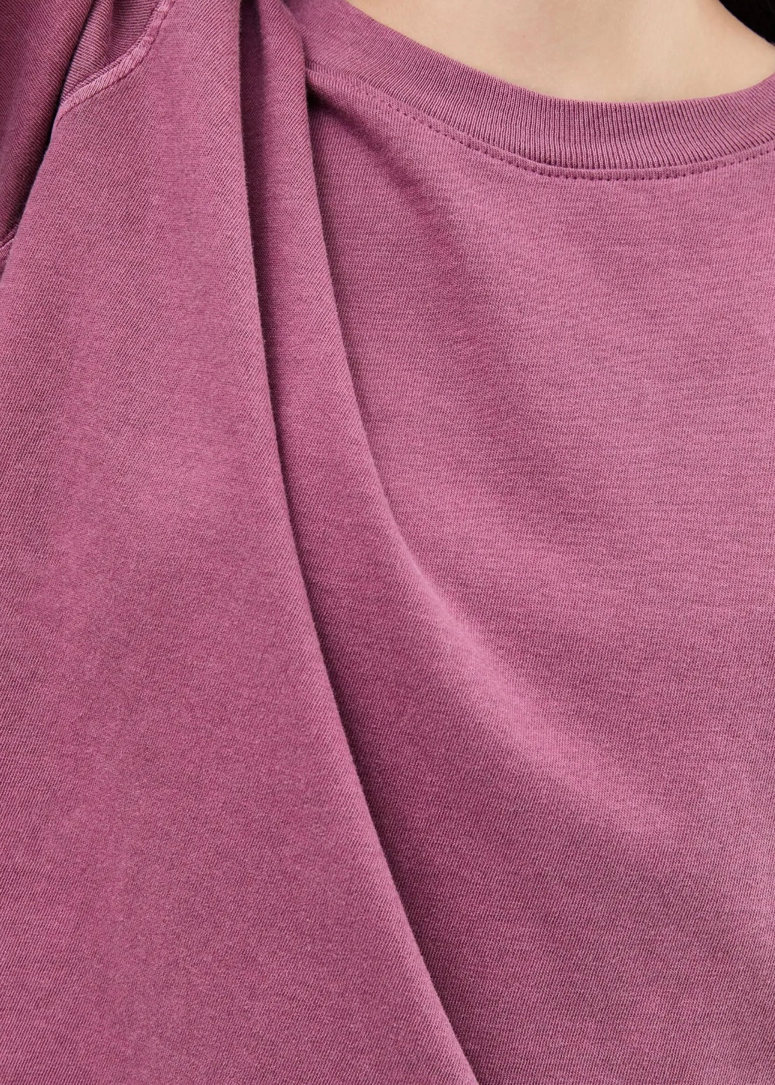 The Relaxed Crop Tee - Burgundy