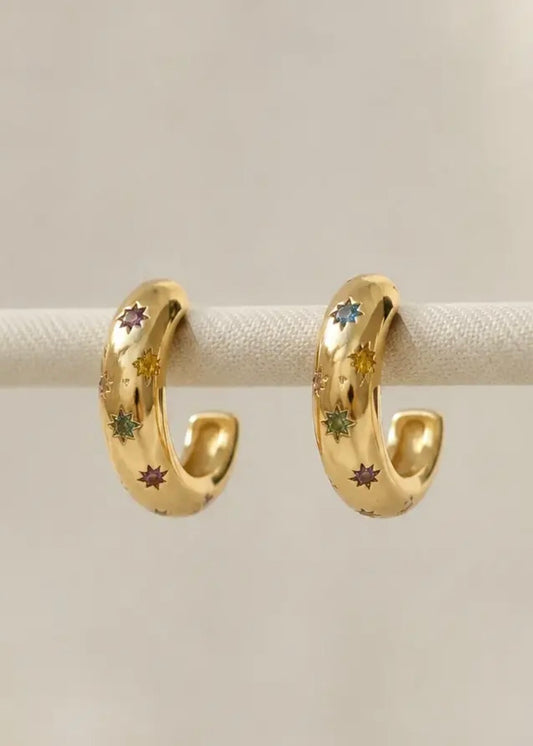 Penny Cz Star Hoop - Gold