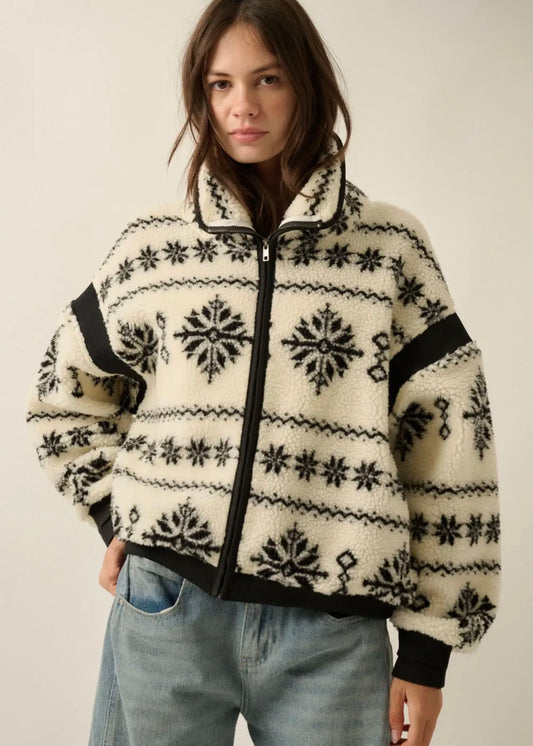 Faire Isle Sherpa Zip-Up Jacket