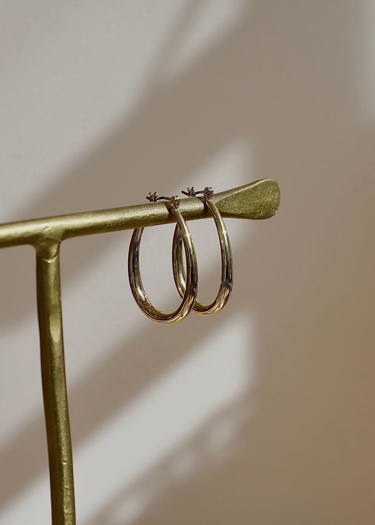 Large Teardrop Hoop - Gold