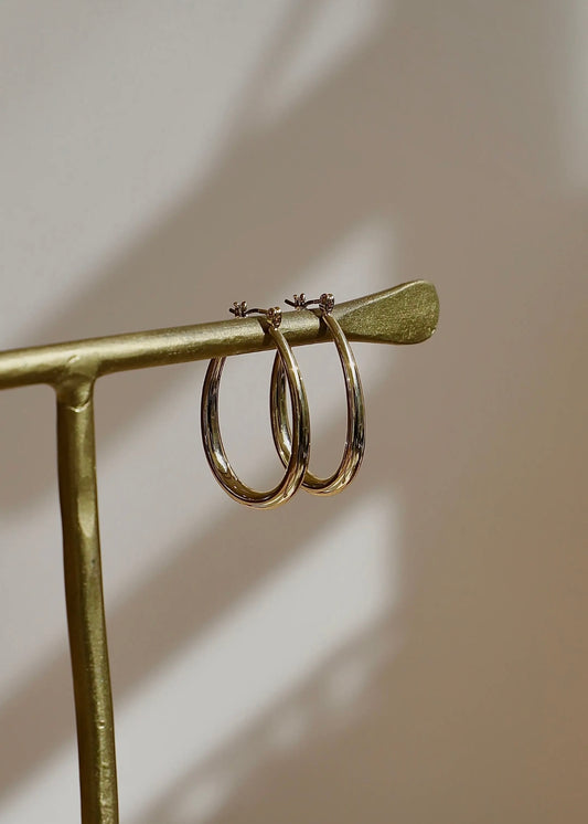 Large Teardrop Hoop - Gold