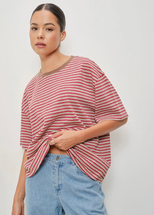 Pia Striped Oversized Tee