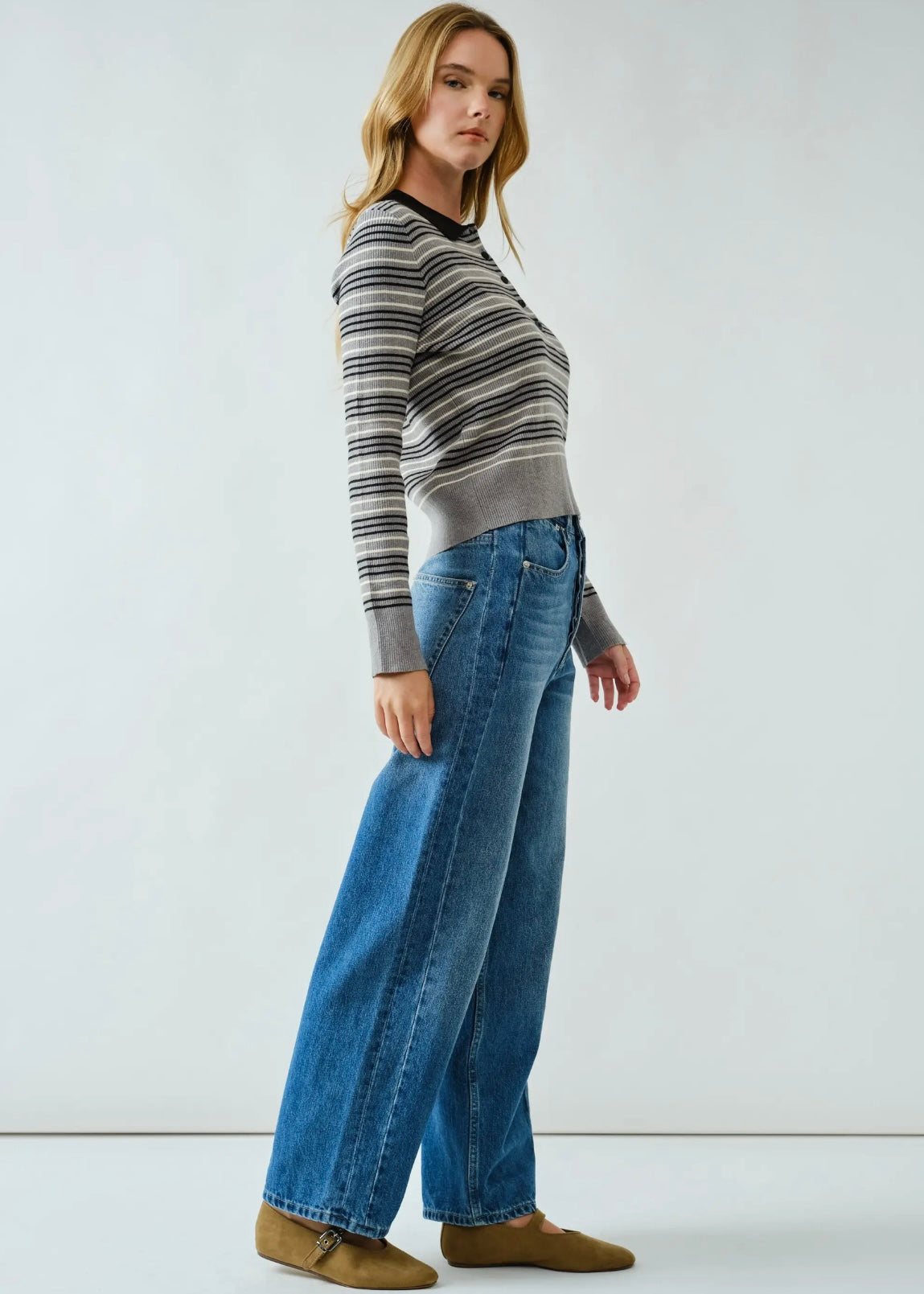 Timeless Striped Polo Sweater