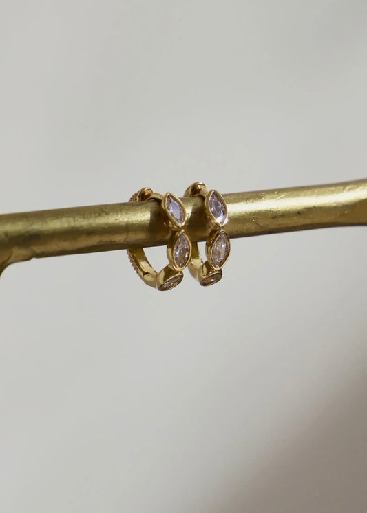 Lace & Textured Hoop Earrings - Gold