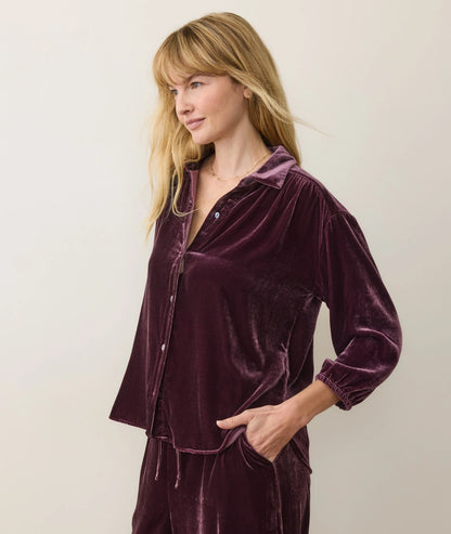 Bella Velvet Button Down