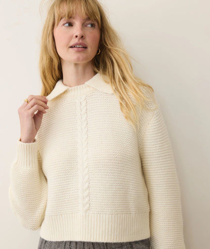 Everly Cable Knit Sweater Polo