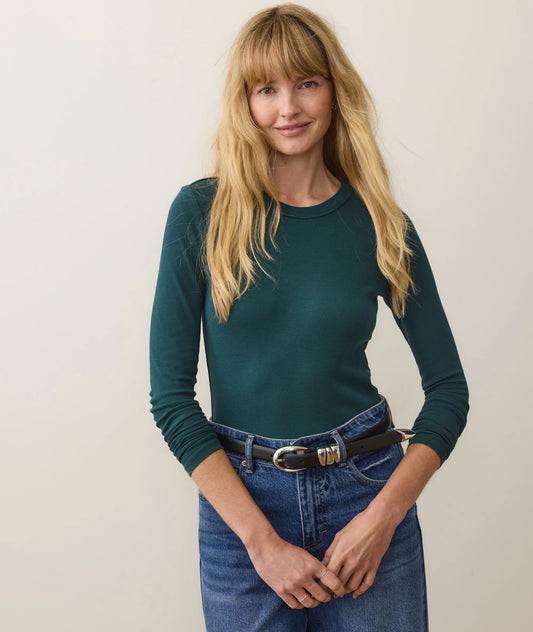 Lexi Sun-In Crew Longsleeve in Emerald