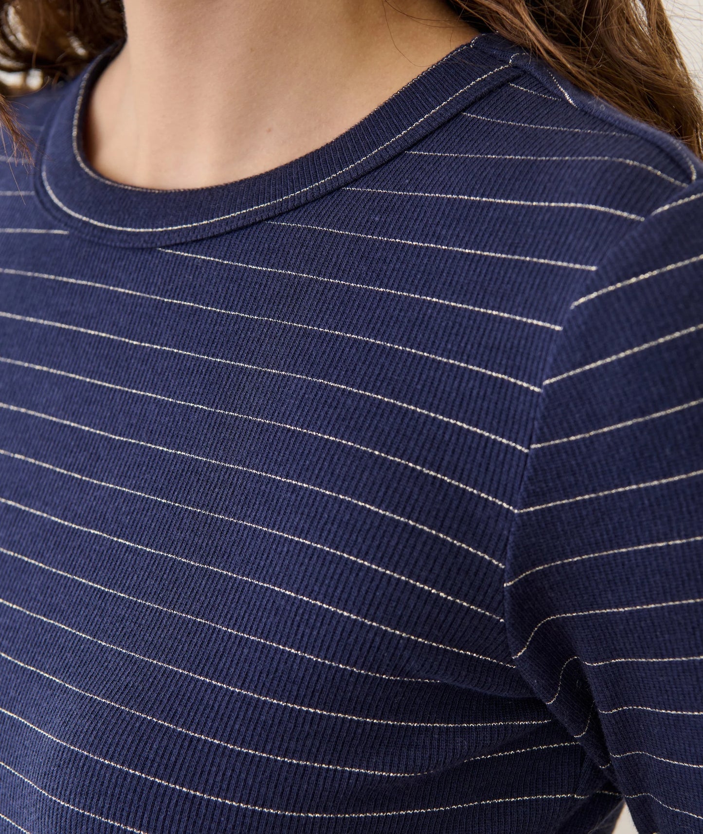 Lexi Sun-In Crew Longsleeve in Navy/Gold