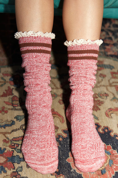 Homecoming Knee High Socks in Red