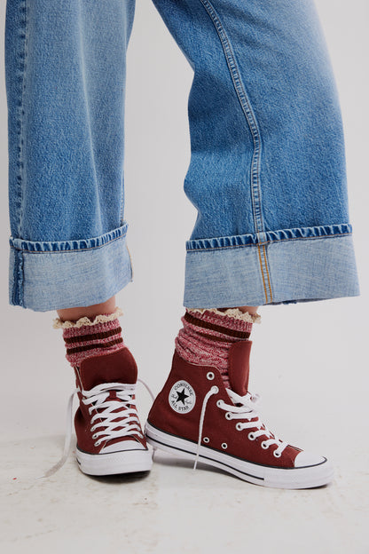 Homecoming Knee High Socks in Red