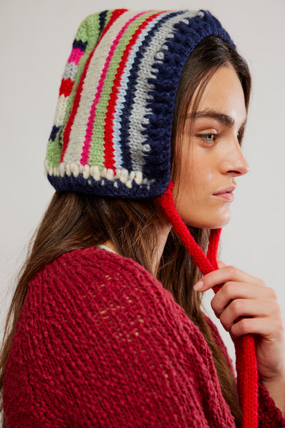 Evie Multi Stripe Bonnet in Navy Combo