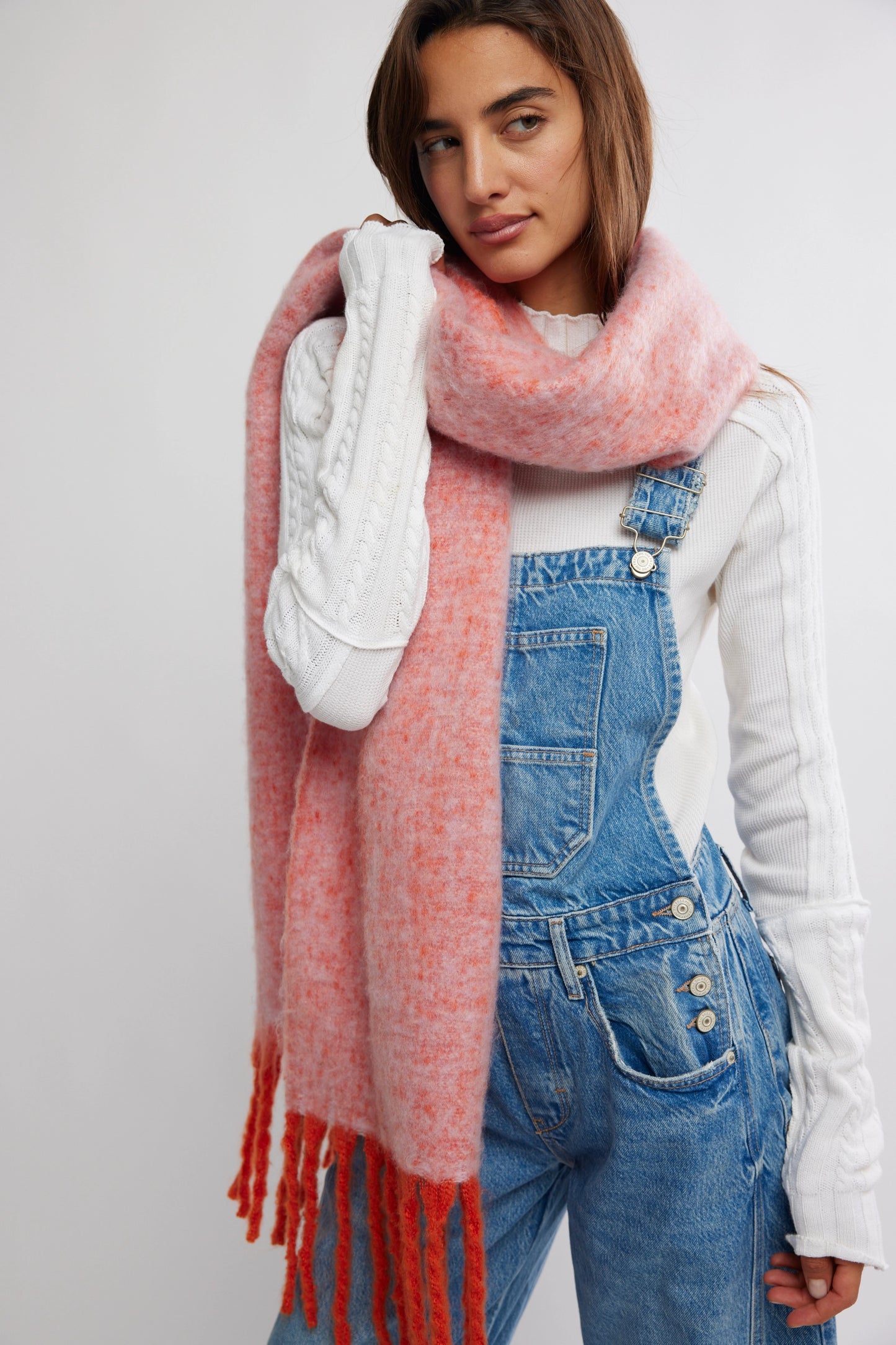 Winter Chill Blanket Scarf in Pink
