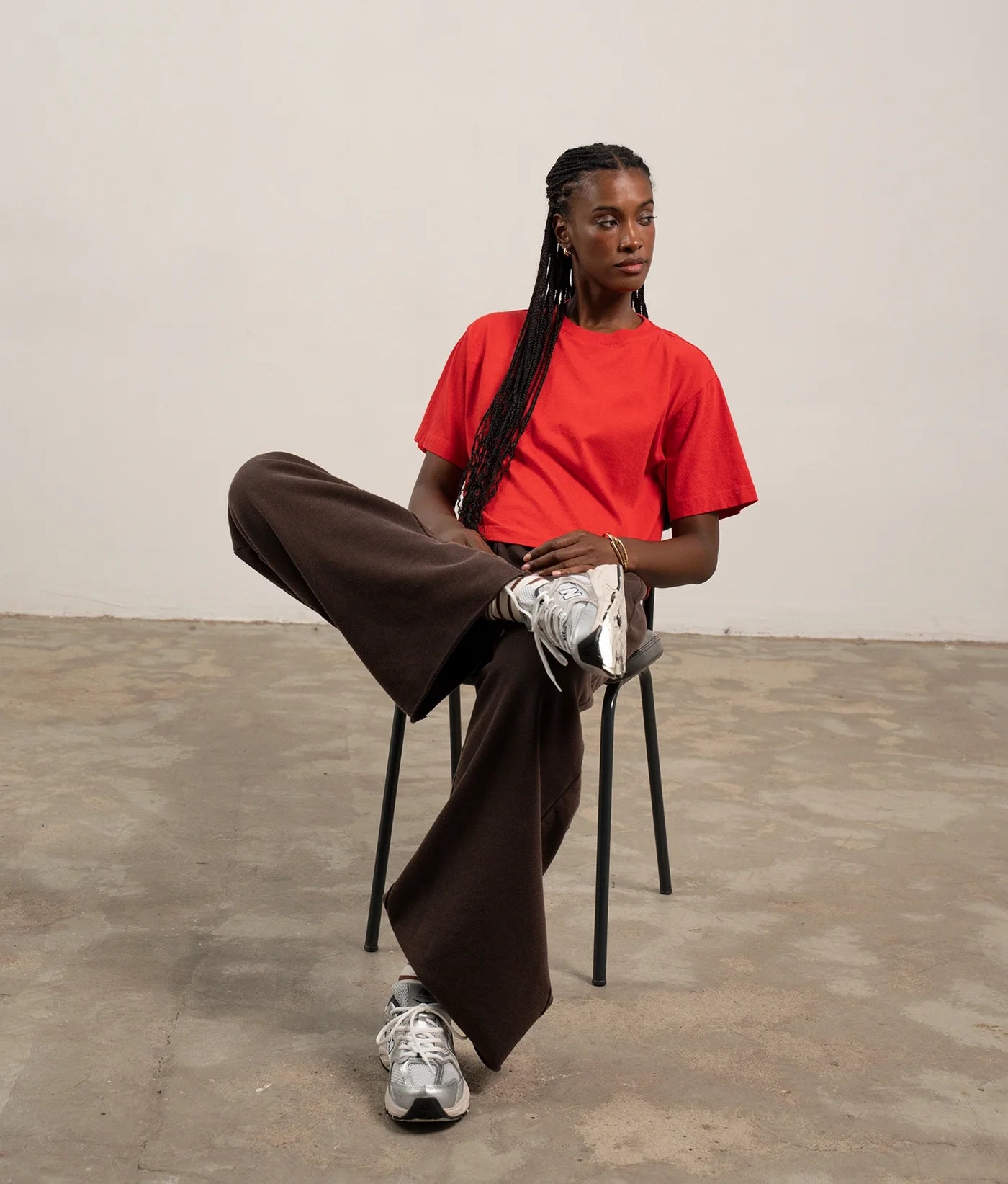The Relaxed Crop Tee in Samba Red