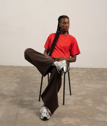 The Relaxed Crop Tee in Samba Red