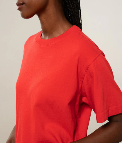 The Relaxed Crop Tee in Samba Red