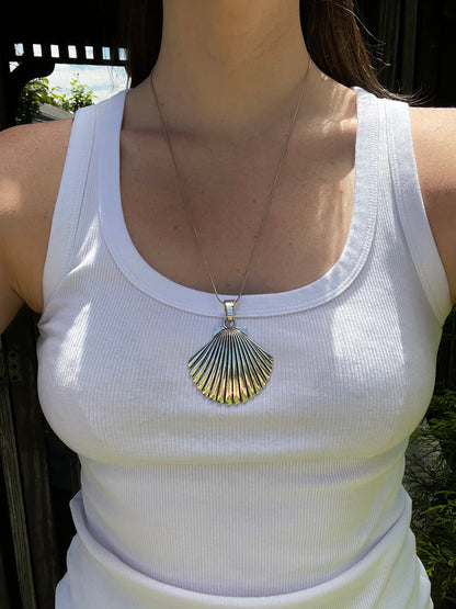 Silver Shell Pendant Necklace