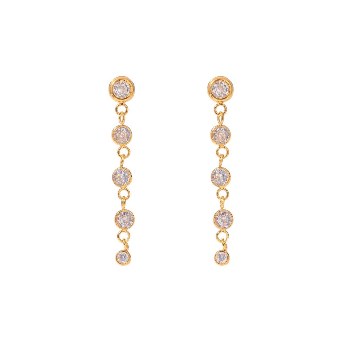 CZ Bezel Drop Studs