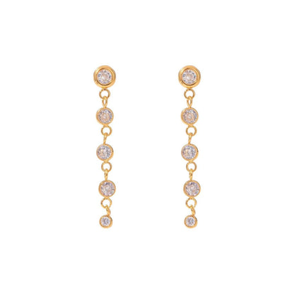 CZ Bezel Drop Studs