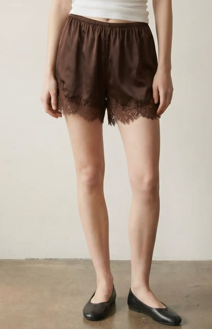Ava Satin Lace Shorts