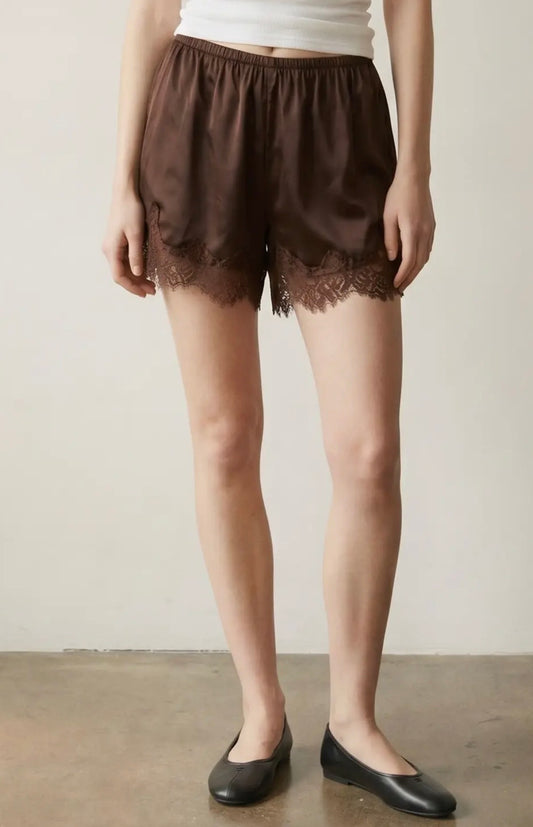 Ava Satin Lace Shorts