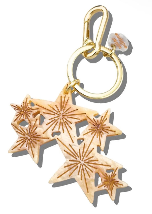 Celestial Hand-Painted Celestial Stars Bag Charm + Keychain