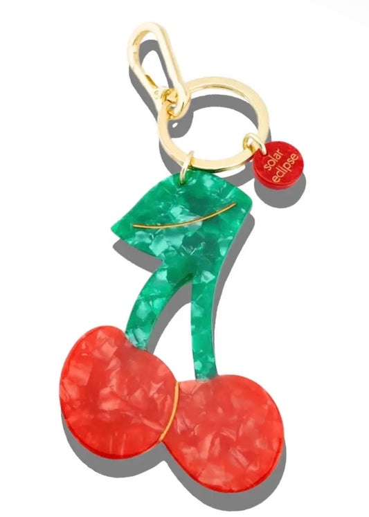 Cherry Hand-Painted Cherry Bag Charm + Keychain